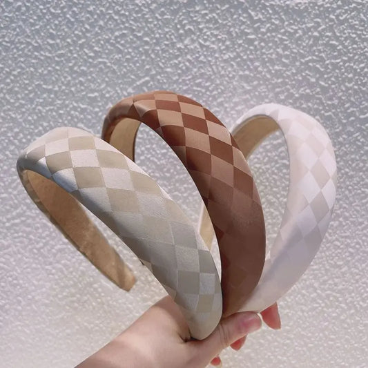 Helen - Plaid Satin Headband