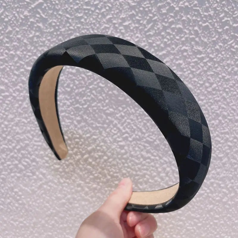 Helen - Plaid Satin Headband